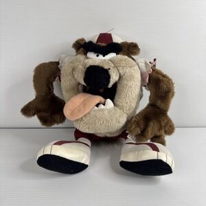 Vintage 1998 Looney Tunes Football Taz Plush 10" - Oklahoma Sooners